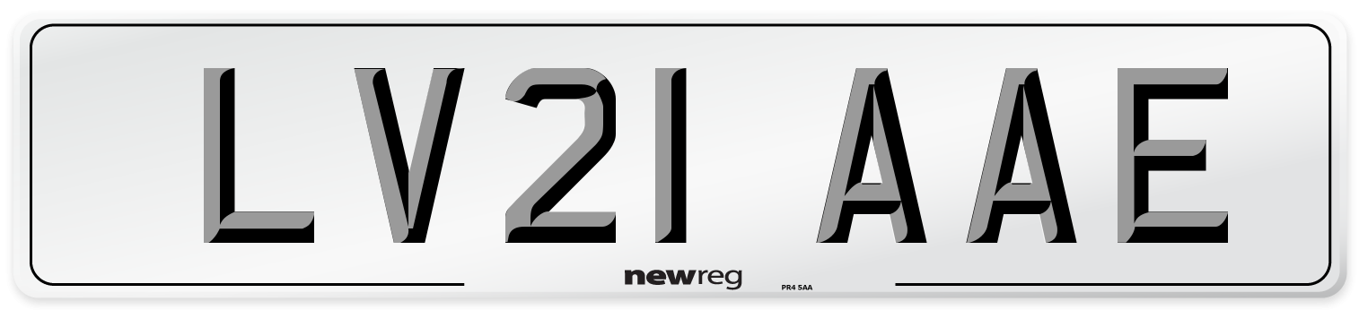 LV21 AAE Number Plate from New Reg